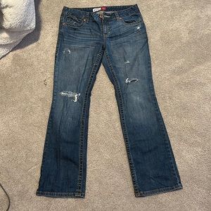 Low rise bootcut jeans (worn once)
